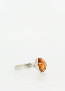 Mandarin garnet platinum ring