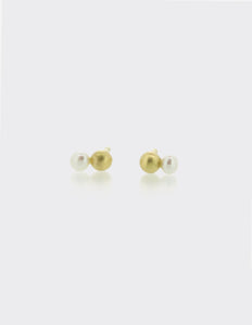 Gold and pearl ear studs