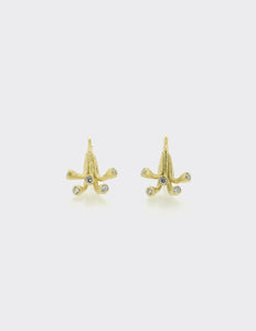 Branch earrings with diamonds