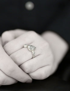Grey diamond ring