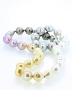 Colour graded pearl necklace